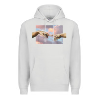 Dove Grey creation of adam hands aesthetic t shirt Premium Hoodie - InspiraDesign