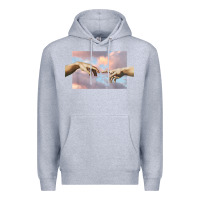 Heather Grey creation of adam hands aesthetic t shirt Premium Hoodie - InspiraDesign