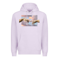 Lilac creation of adam hands aesthetic t shirt Premium Hoodie - InspiraDesign