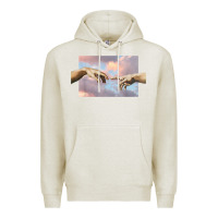 Oatmeal Heather creation of adam hands aesthetic t shirt Premium Hoodie - InspiraDesign