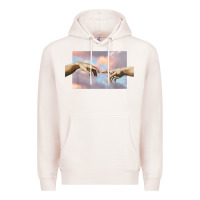 Pale Pink creation of adam hands aesthetic t shirt Premium Hoodie - InspiraDesign