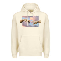 Sandshell creation of adam hands aesthetic t shirt Premium Hoodie - InspiraDesign