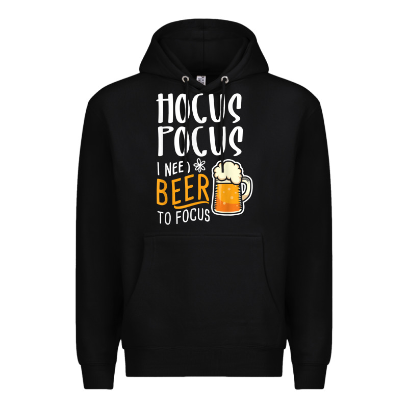 Hocus Pocus I Need Beer To Focus Funny Halloween Witch 1 Premium Hoodie by InspiraDesign | Teevron
