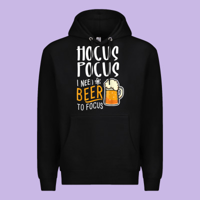 Hocus Pocus I Need Beer To Focus Funny Halloween Witch 1 Premium Hoodie Designed By Inspiradesign