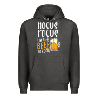 Charcoal Heather Hocus Pocus I Need Beer To Focus Funny Halloween Witch 1 Premium Hoodie - InspiraDesign