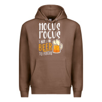 Chestnut Hocus Pocus I Need Beer To Focus Funny Halloween Witch 1 Premium Hoodie - InspiraDesign