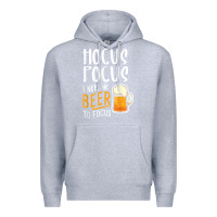 Heather Grey Hocus Pocus I Need Beer To Focus Funny Halloween Witch 1 Premium Hoodie - InspiraDesign