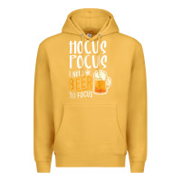 Mustard Hocus Pocus I Need Beer To Focus Funny Halloween Witch 1 Premium Hoodie - InspiraDesign