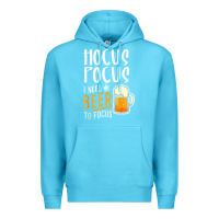 Ocean Blue Hocus Pocus I Need Beer To Focus Funny Halloween Witch 1 Premium Hoodie - InspiraDesign