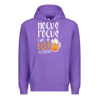 Purple Hocus Pocus I Need Beer To Focus Funny Halloween Witch 1 Premium Hoodie - InspiraDesign