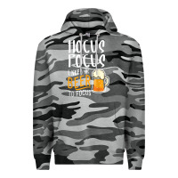 Slate Camo Hocus Pocus I Need Beer To Focus Funny Halloween Witch 1 Premium Hoodie - InspiraDesign