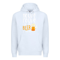 White Hocus Pocus I Need Beer To Focus Funny Halloween Witch 1 Premium Hoodie - InspiraDesign