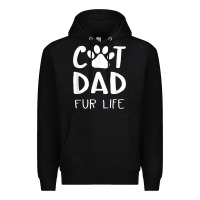 Black funny cat dad fathers day gift shirt fur life cat tee Premium Hoodie - InspiraDesign