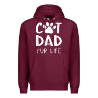 Burgundy funny cat dad fathers day gift shirt fur life cat tee Premium Hoodie - InspiraDesign