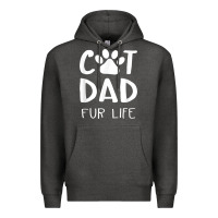 Charcoal Heather funny cat dad fathers day gift shirt fur life cat tee Premium Hoodie - InspiraDesign