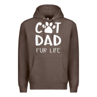 Coffee funny cat dad fathers day gift shirt fur life cat tee Premium Hoodie - InspiraDesign