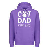 Purple funny cat dad fathers day gift shirt fur life cat tee Premium Hoodie - InspiraDesign