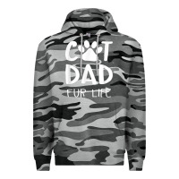 Slate Camo funny cat dad fathers day gift shirt fur life cat tee Premium Hoodie - InspiraDesign