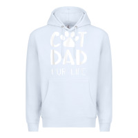 White funny cat dad fathers day gift shirt fur life cat tee Premium Hoodie - InspiraDesign