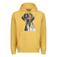 Antique Gold great dane sunglasses american usa flag 4th of july fourth t shirt Premium Hoodie - InspiraDesign