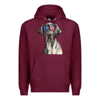 Burgundy great dane sunglasses american usa flag 4th of july fourth t shirt Premium Hoodie - InspiraDesign