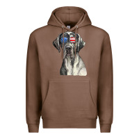 Chestnut great dane sunglasses american usa flag 4th of july fourth t shirt Premium Hoodie - InspiraDesign