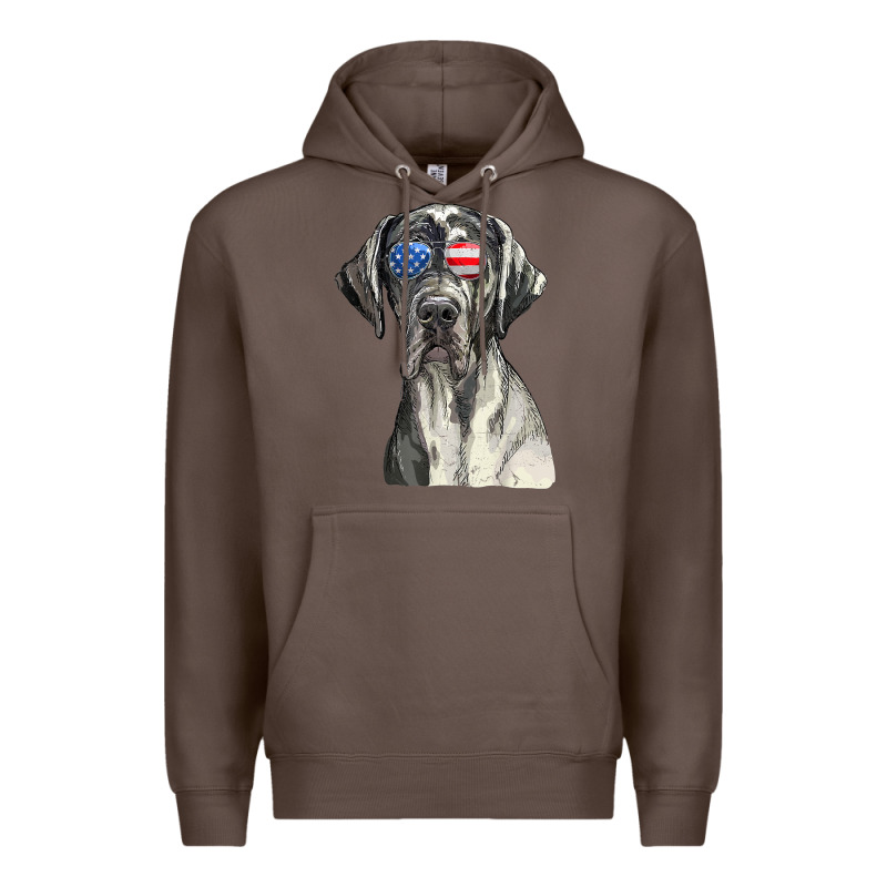 Great Dane Sunglasses American Usa Flag 4th Of July Fourth T Shirt Premium Hoodie by InspiraDesign | Teevron