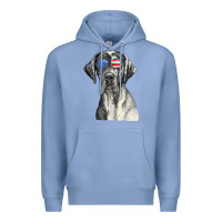 Colony Blue great dane sunglasses american usa flag 4th of july fourth t shirt Premium Hoodie - InspiraDesign