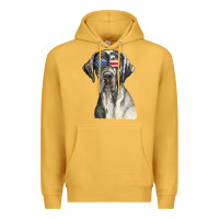 Mustard great dane sunglasses american usa flag 4th of july fourth t shirt Premium Hoodie - InspiraDesign