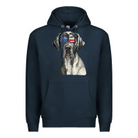 Navy great dane sunglasses american usa flag 4th of july fourth t shirt Premium Hoodie - InspiraDesign