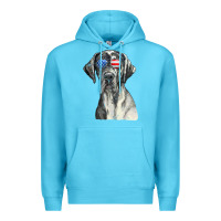Ocean Blue great dane sunglasses american usa flag 4th of july fourth t shirt Premium Hoodie - InspiraDesign