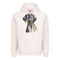 Pale Pink great dane sunglasses american usa flag 4th of july fourth t shirt Premium Hoodie - InspiraDesign