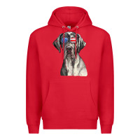 Red great dane sunglasses american usa flag 4th of july fourth t shirt Premium Hoodie - InspiraDesign