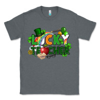 Charcoal Heather lucky teacher St. Patricks Day Classic Tee - FaDigitalArtStudio