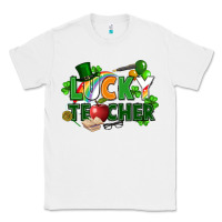 White lucky teacher St. Patricks Day Classic Tee - FaDigitalArtStudio