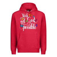 Cardinal With God All Things Are Possible  Religious Butterfly Art Premium Hoodie - InspiraDesign
