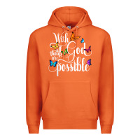 Carrot With God All Things Are Possible  Religious Butterfly Art Premium Hoodie - InspiraDesign