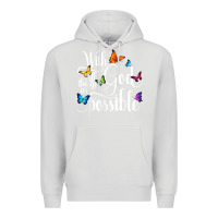 Dove Grey With God All Things Are Possible  Religious Butterfly Art Premium Hoodie - InspiraDesign