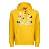 Lemon With God All Things Are Possible  Religious Butterfly Art Premium Hoodie - InspiraDesign