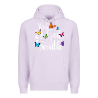 Lilac With God All Things Are Possible  Religious Butterfly Art Premium Hoodie - InspiraDesign