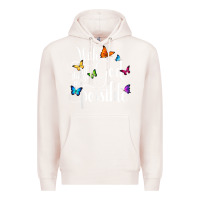 Pale Pink With God All Things Are Possible  Religious Butterfly Art Premium Hoodie - InspiraDesign