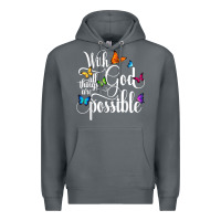 Rock With God All Things Are Possible  Religious Butterfly Art Premium Hoodie - InspiraDesign
