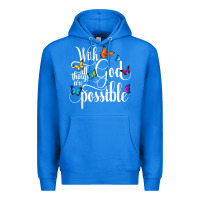 True Royal With God All Things Are Possible  Religious Butterfly Art Premium Hoodie - InspiraDesign