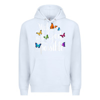 White With God All Things Are Possible  Religious Butterfly Art Premium Hoodie - InspiraDesign
