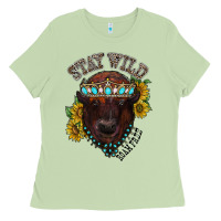 Matcha turquoise bison Ladies Tee - RacoonDesign