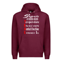 Burgundy Sepsis Awareness  Know Sepsis Signs  Sepsis Surviv Premium Hoodie - InspiraDesign