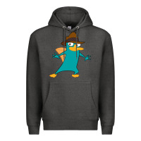Charcoal Heather Perry The Platypus Premium Hoodie - InspiraDesign