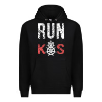 Black RUN k8s Premium Hoodie - InspiraDesign