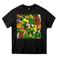 Black St. Patrick's Day Horse With Balloons Heavy Core Tee - FaDigitalArtStudio