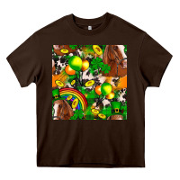 Chocolate Brown St. Patrick's Day Horse With Balloons Heavy Core Tee - FaDigitalArtStudio